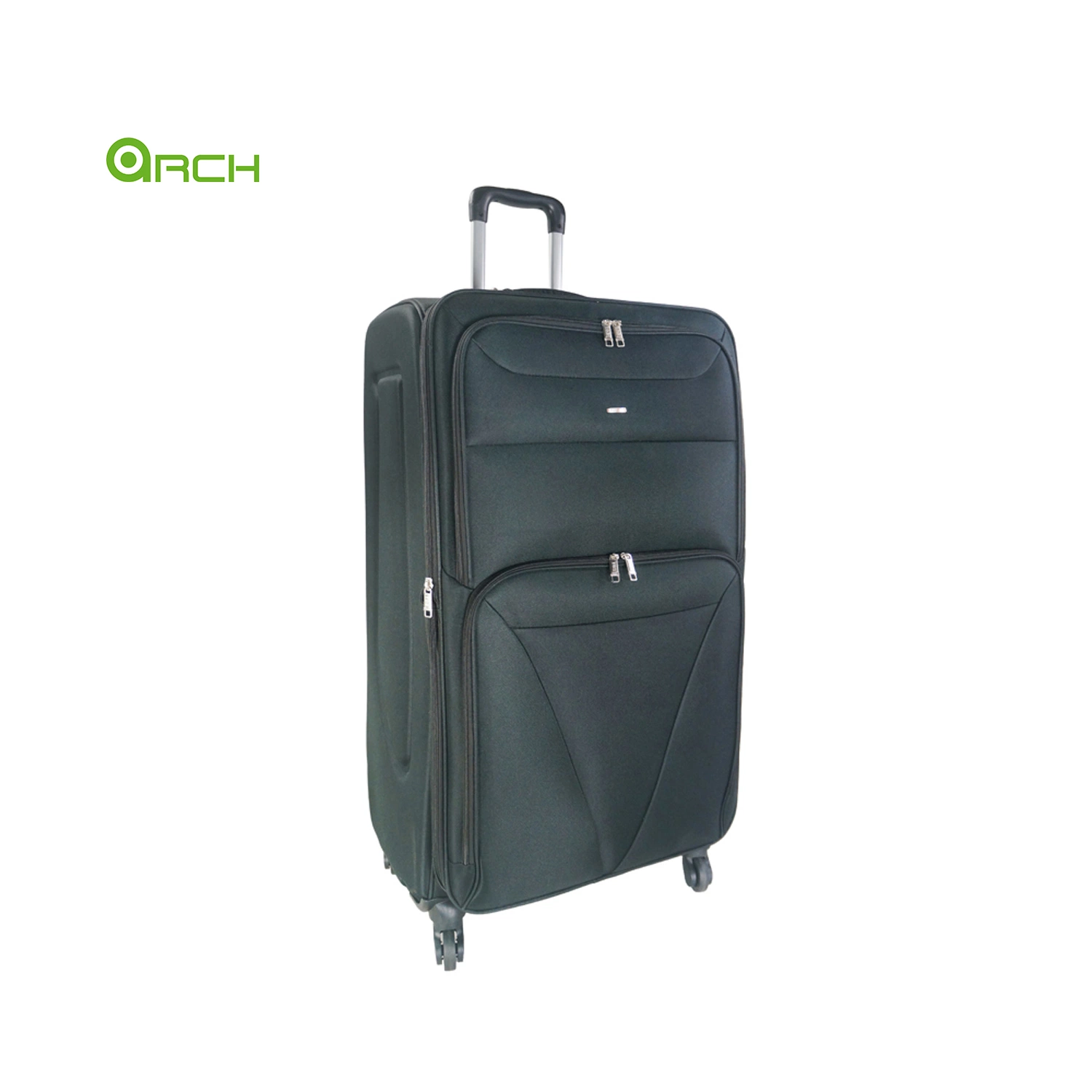 Trolley Travel Suitcase with Two Front Pockets and Spinner Wheels