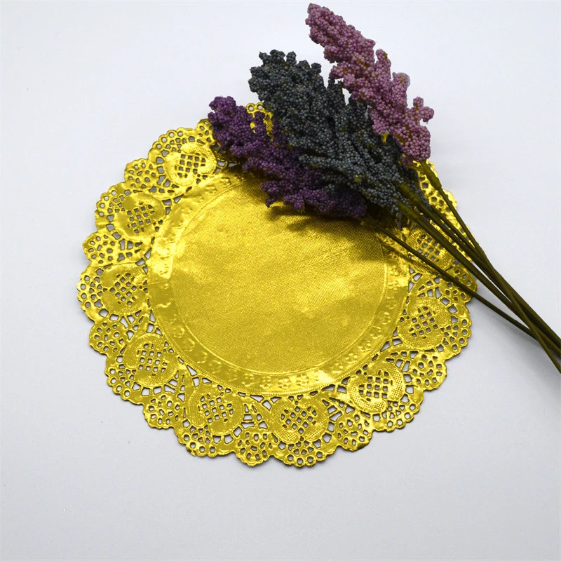 Gold Custom Design Home Essential Food Grade Multi Purpose Decoration Paper Doilies Food Placemats Cake Mats Coasters Paper