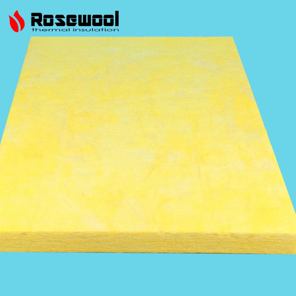 Rosewool Construction Material Glass Wool Insulation Board for High Temp Pipeline