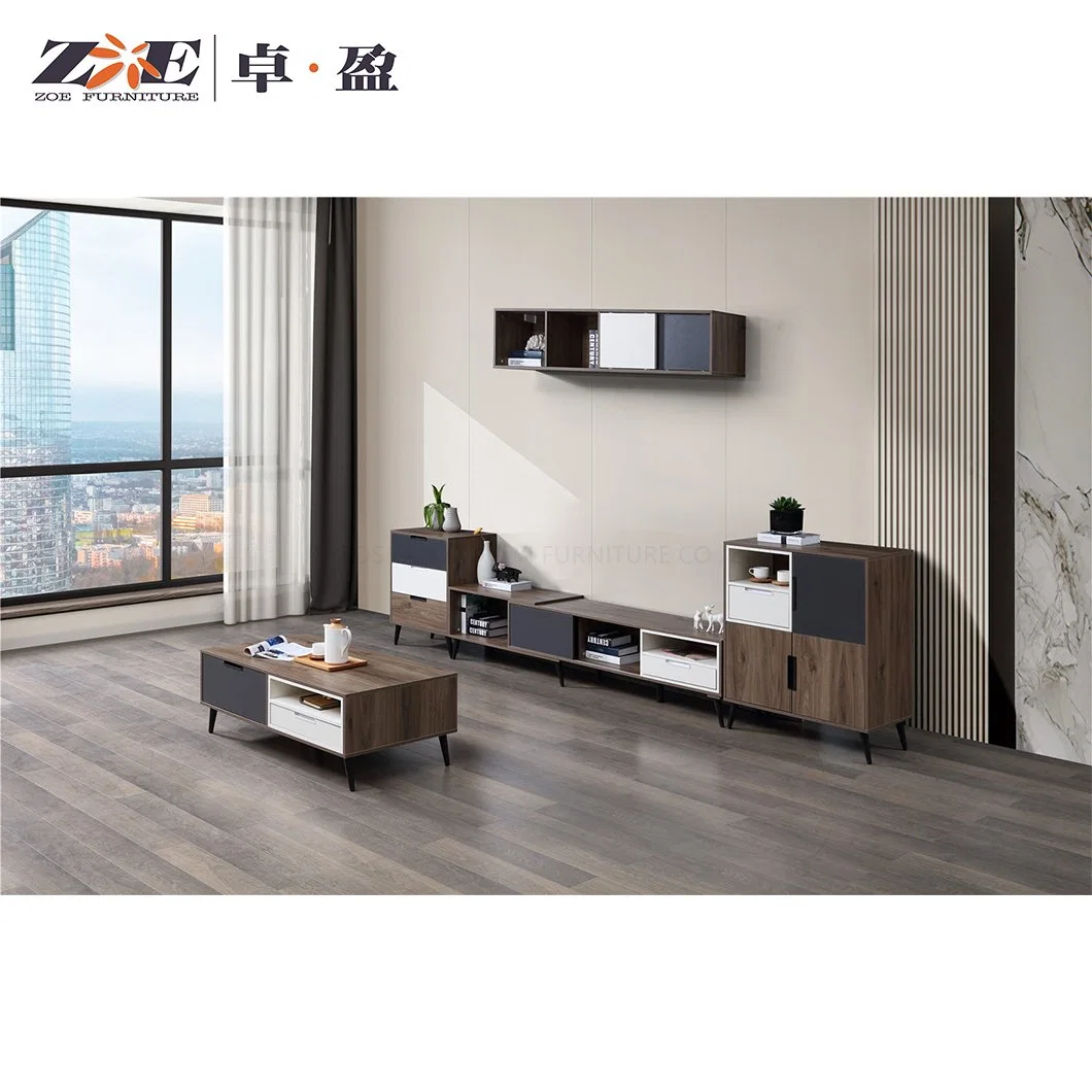 Wall Units TV Unit Brown TV Cabinet Stand and Coffee Table Living Room Furniture