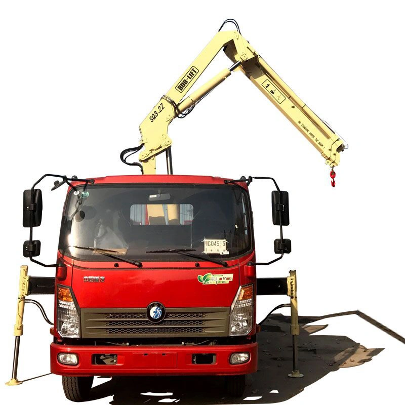 Hydraulic Knuckle Boom Truck Mounted Crane Lifting Equipment 3 Ton with Remote Control