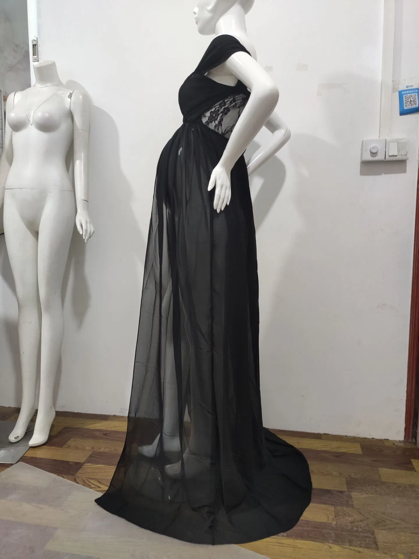 2021 Luxury Style Women Ponte Soild Color Black Maternity Dresses Factory