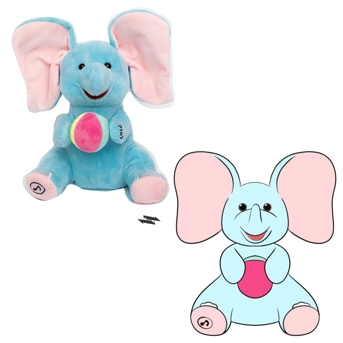 Nuevo estilo personalizado de alta calidad de los animales de peluche Peluche de elefante de regalo para niños