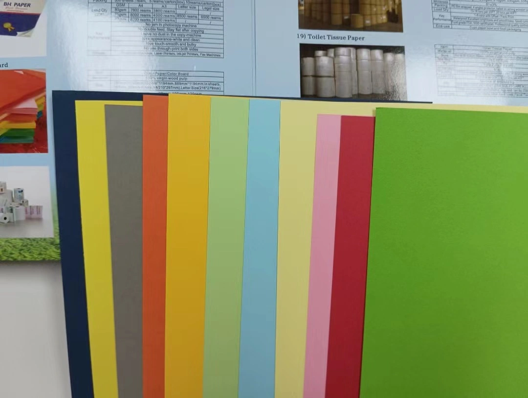 Excellent Runnability and Good Smoothness 100% Virgin Wood Pulp Color Paper and Color Board