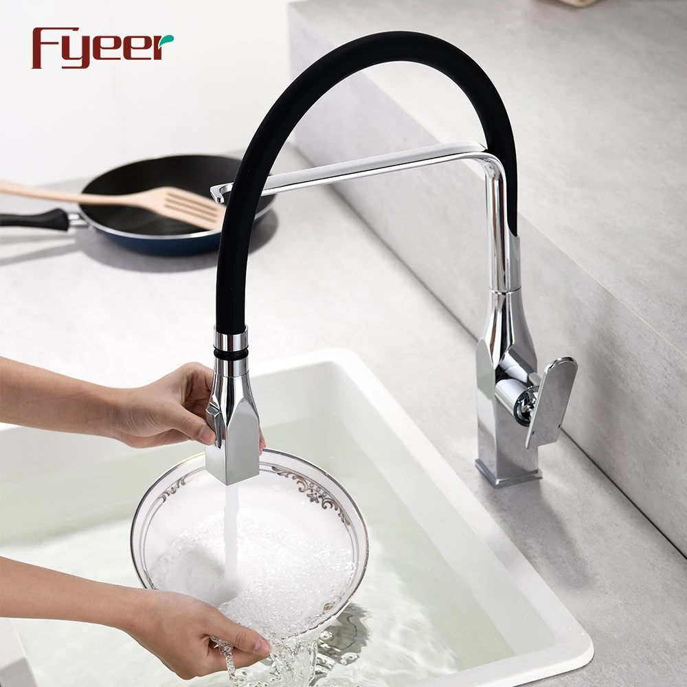 Fyeer Two Function Pull Down Kitchen Sink Mixer with Square Spray