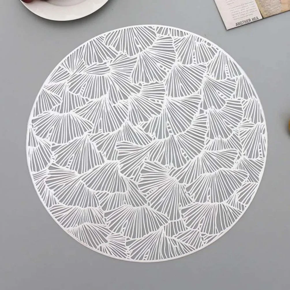 PVC Hollow Gold Sliver Lace Placemat for Hotel Banquet Party