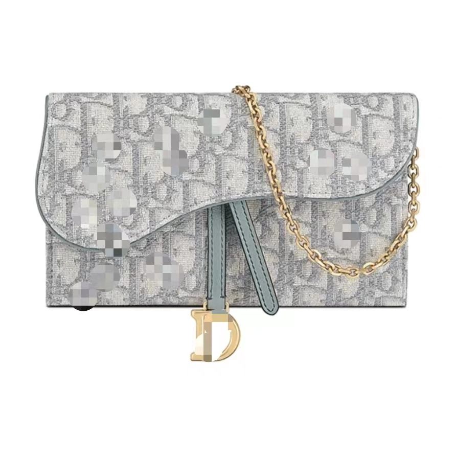 Luxury 1: 1 Dior's Presbyard Full Print Chain Strap Bolsa de tarjeta de correa interna 2-in-1 Bolsa de sujeción para niño y madre Bolsa de hombro único para mujer