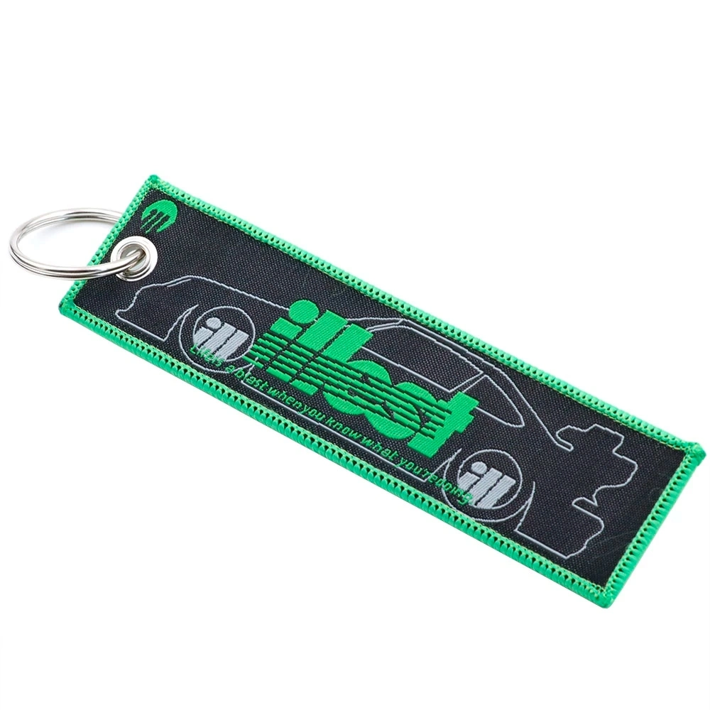 Atacado Personalizado Carro Chaveiro Bordado com Corrente de Chave.