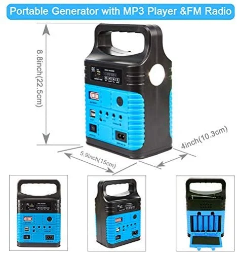 Centrale électrique portable, générateur solaire avec panneau solaire et lampes de poche Pour alimentation de secours d'urgence à domicile avec prises c.c. USB