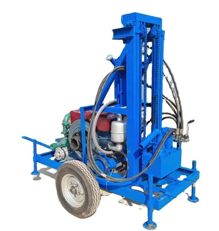 100 Meter Hydraulic Portable Electric Engine Water Well Drilling Rig Machine