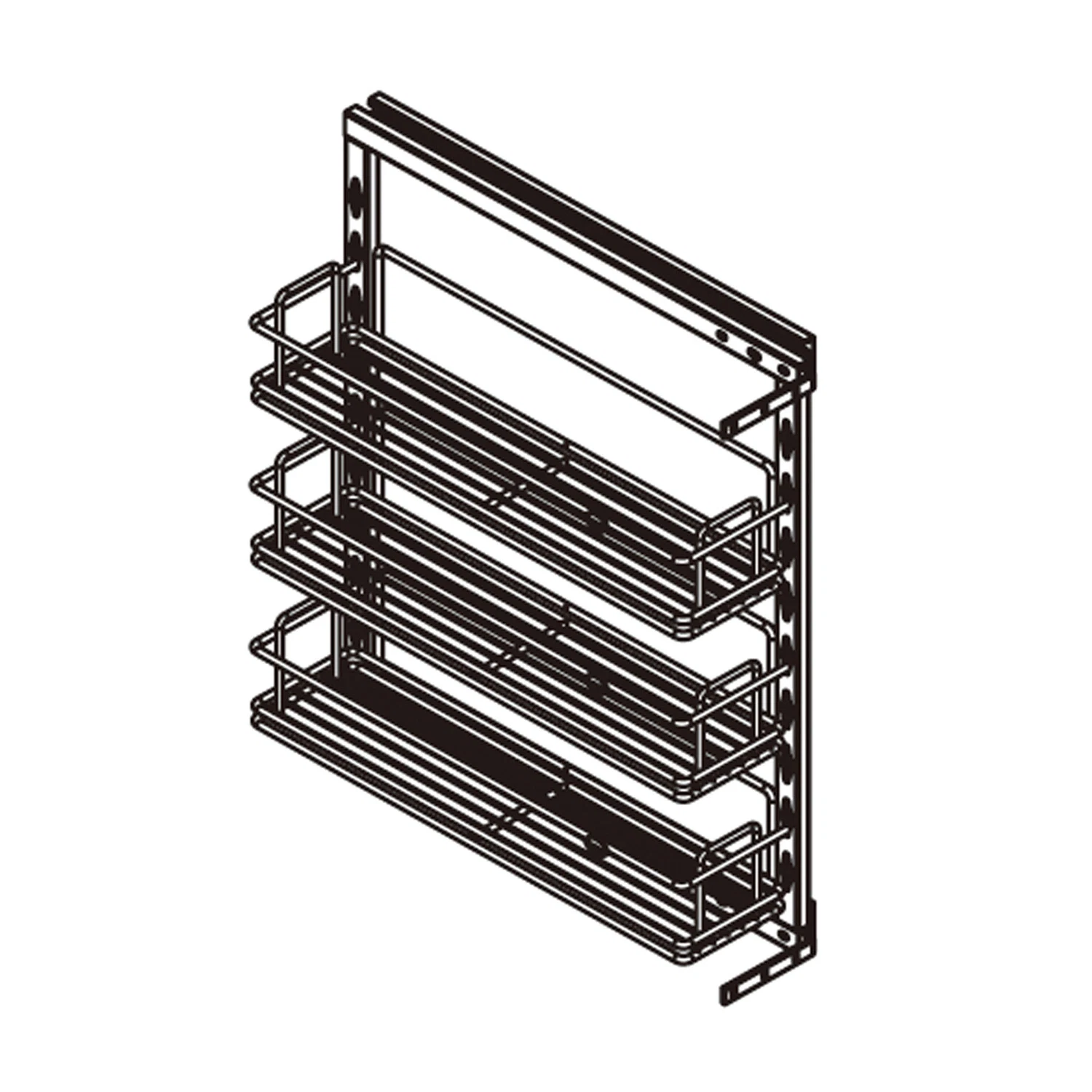 3 Capas Hot-Sale Cocina deslizante saque Storage Cromado Bandeja Jolly Cesta de la marca (KPTJ Wellmax009F)