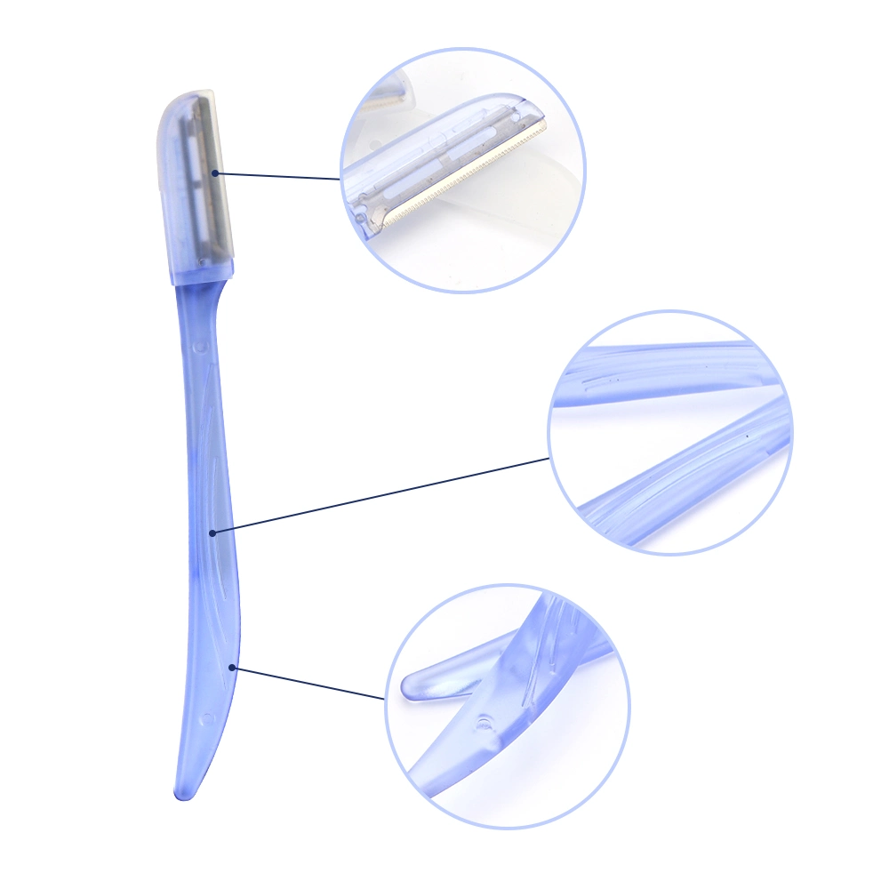 New ABS Plastic Handle Exfoliating Single Blade Eyebrow Trimmer Dermaplaning Tool Facial Razor