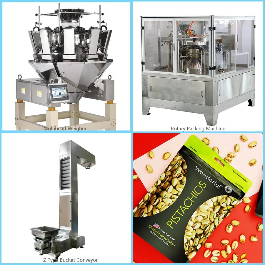 Doypack Stand up Pouch Zipper Bag Rotary Filling Packing Machine with Multihead Weigher