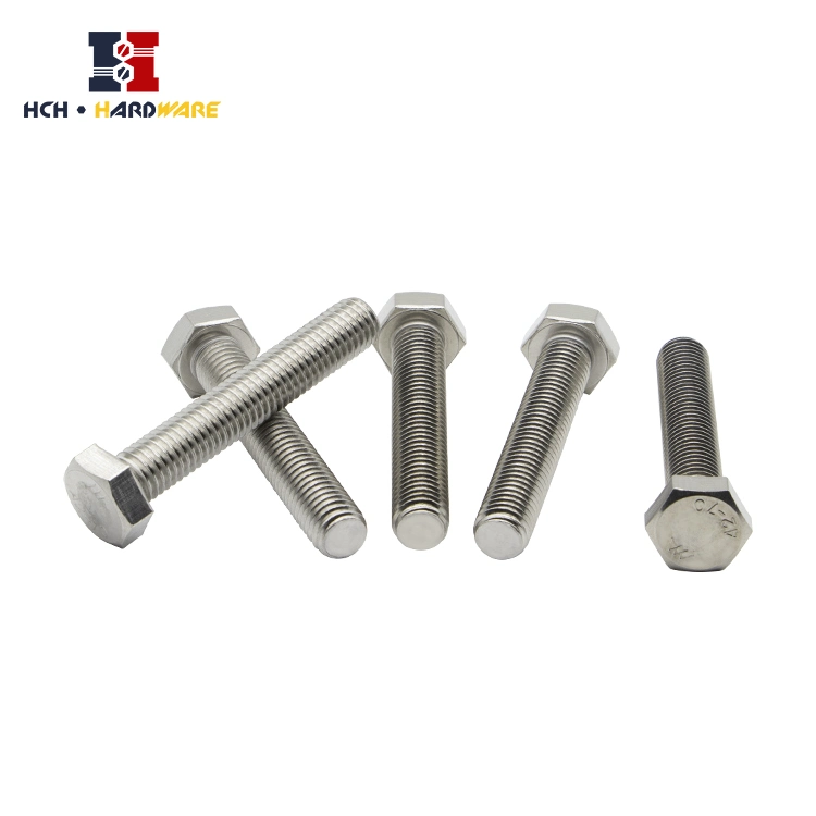 Factory Stainless Steel 304 Stock Stainless Steel A2 A4 DIN931 Partial Half Thread Hex Bolt and Nut and Washer