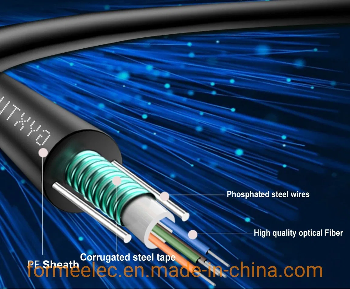 Optical Fiber Cable Outdoor Single-Mode 6 Core GYXTW Central Tube Light-Armored Cable