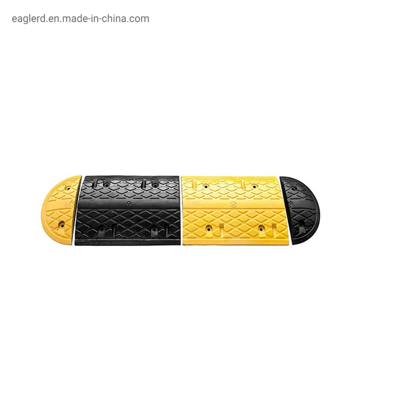 500*350*50mm Yellow and Black Durable Rubber Speed Bump