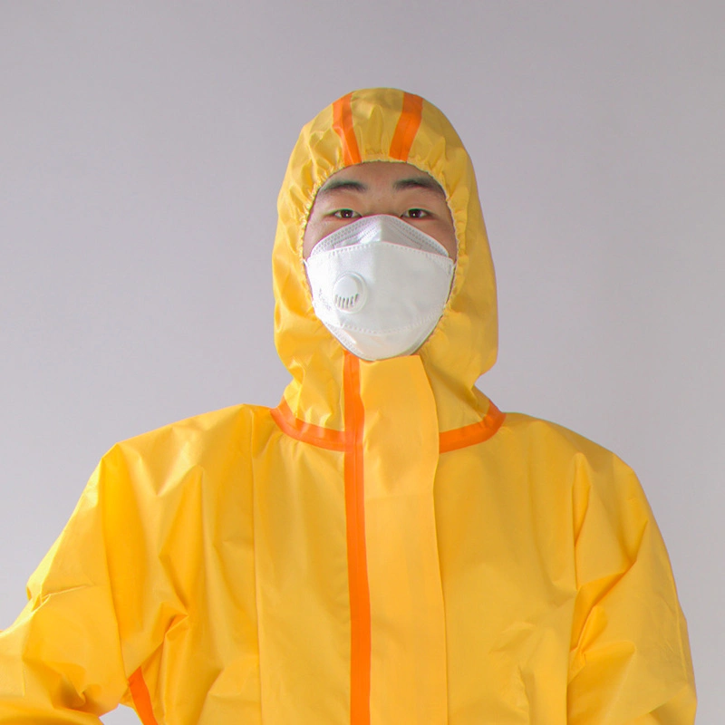 Wholesale PPE Suit Safety Wear Yellow Waterproof Breathable Disposable Protective Clothing