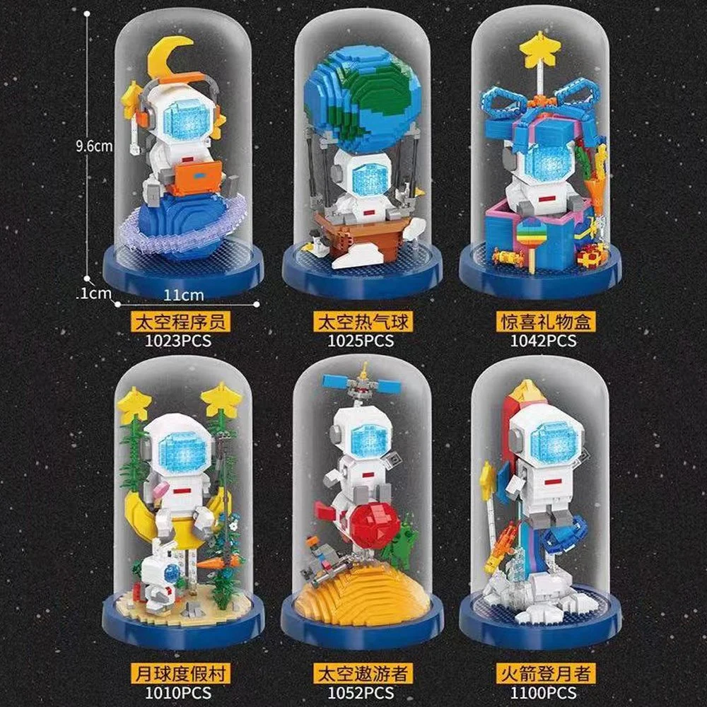 Astronaut Blocos de Construção Inserir Astronaut lado compatíveis as crianças pequenas micro partículas Perfure Aerospace espaço de Brinquedos Blocos de Construção