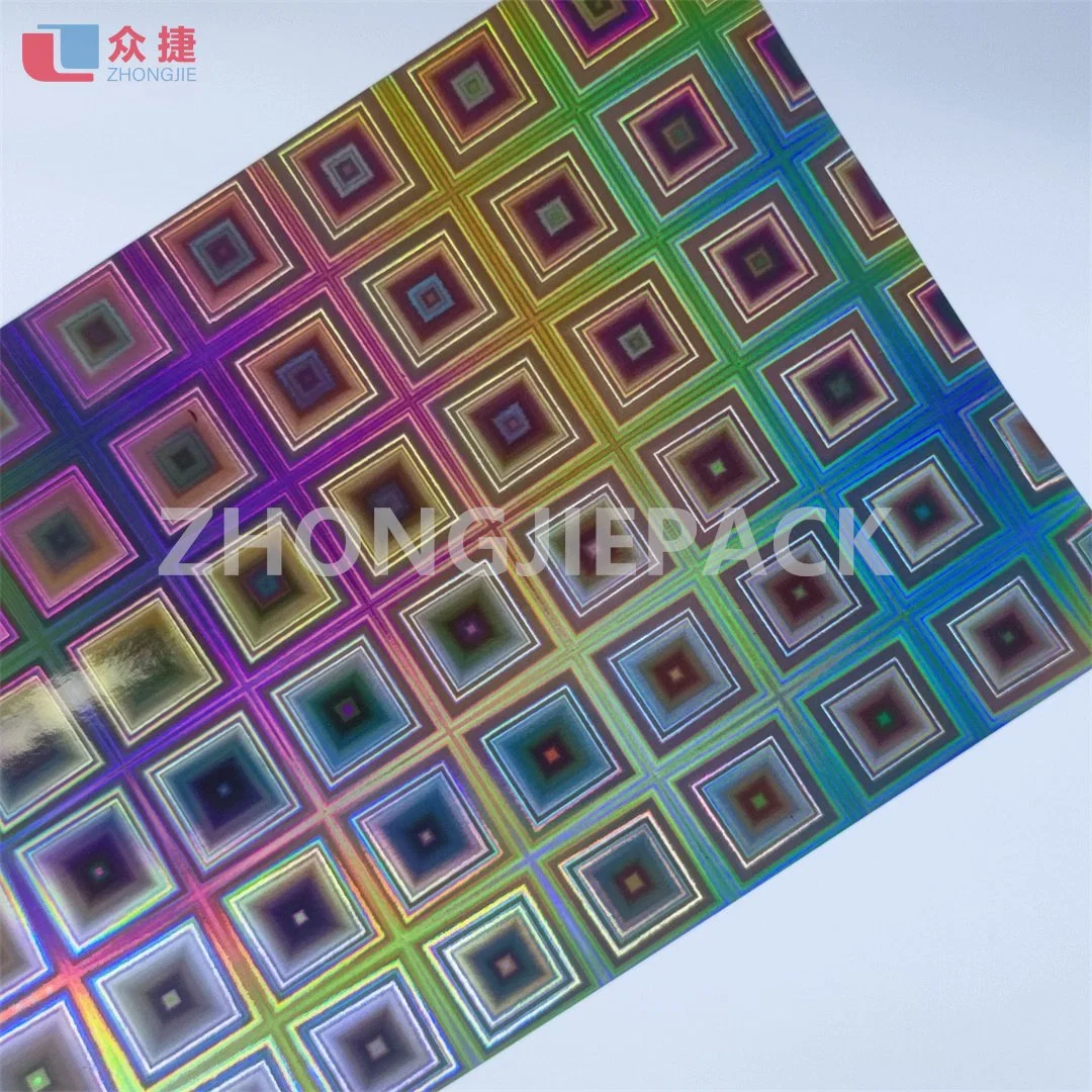 Laser Check Plaid Pattern BOPP Holographic Film Laminated Paperboard for Gift Box Packaging