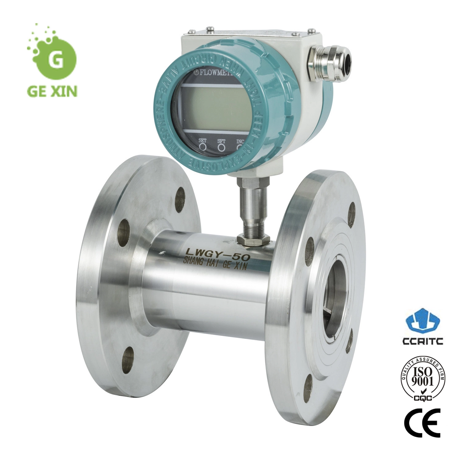 LCD-Anzeige batteriebetriebener Flüssigstickstoff Turbine Flow Meter