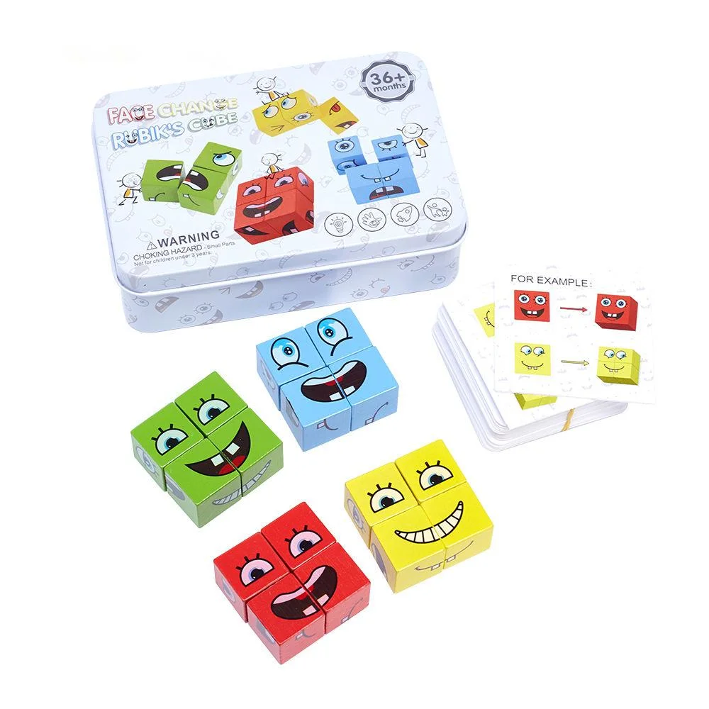 Atacado Custom Design Paper Mini Magic Puzzle Cube and Game Jogo de tabuleiro de brinquedos para a família Card Kids com caixa Tin