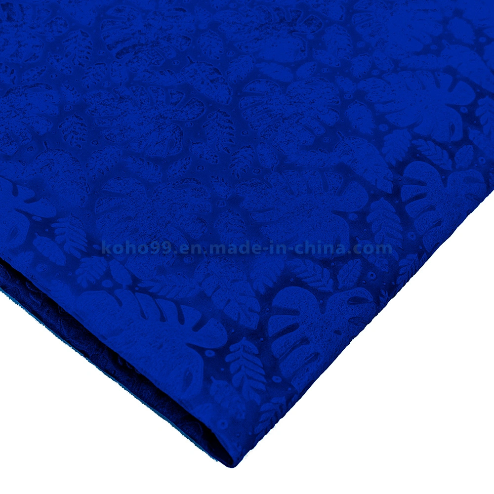 Dark Blue Leaf Non Woven Emboss Material for Tablecover