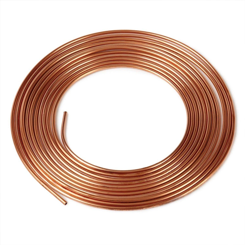 C10100 C10200 C11000 pur à 99,9 % 3/8 1/4 tuyau en cuivre 15m de longueur de tube de cuivre haute pression de la bobine pour climatisation ou le réfrigérateur