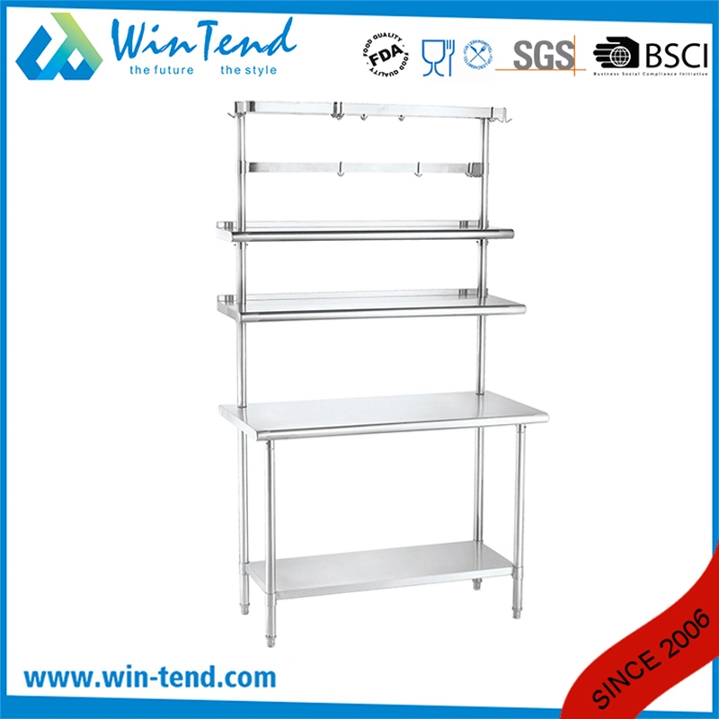 Kitchen Stainless Steel Storage Overhead Rack Top Shelf for Work Table