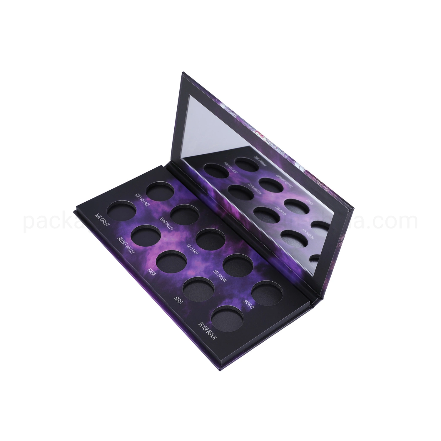 Private Label Glitter Paper Packaging DIY Vegan Empty Magnetic Eyeshadow Palette Display Box