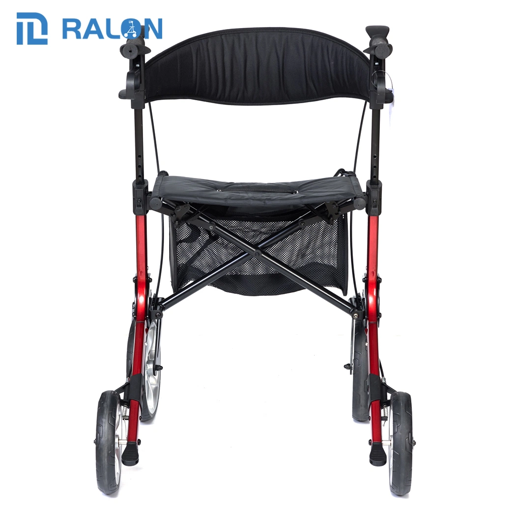 The Newest Style Four Wheels Walking Rollator with Shopping Bag Convenient Sitting