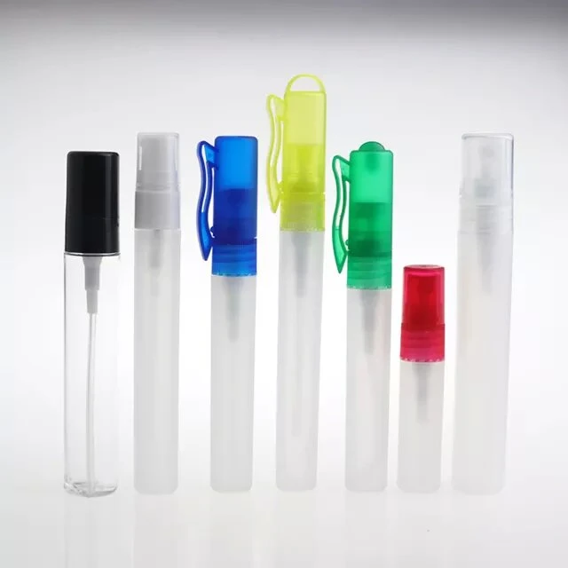 Empty 5ml 10ml 15ml 20ml Mixed Color Frosted Plastic Tube Empty Refillable Perfume Bottle Spray