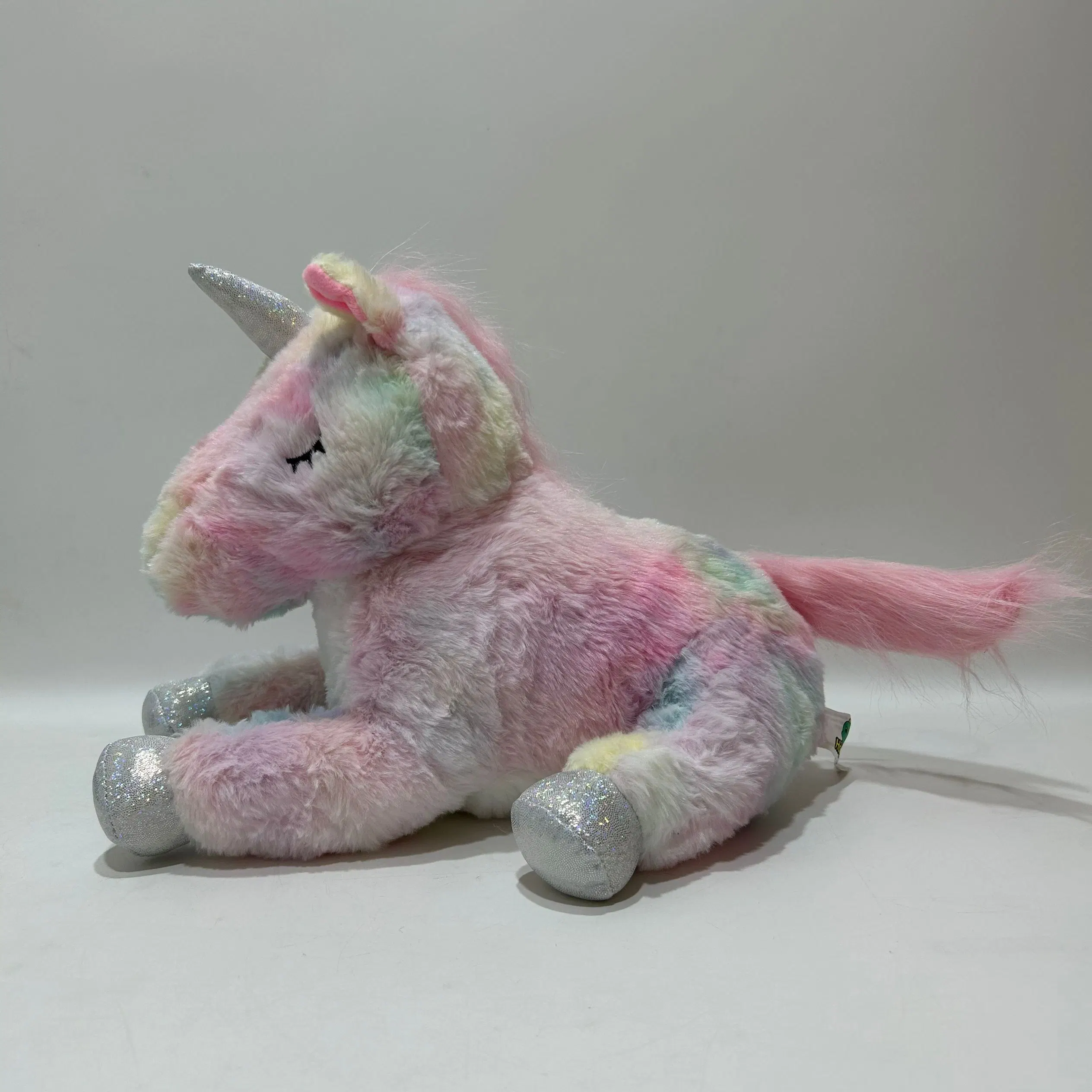 Sensor erhellen Plüsch Einhorn mit Musik flauschigen Tie-Dye Spielzeug BSCI Factory