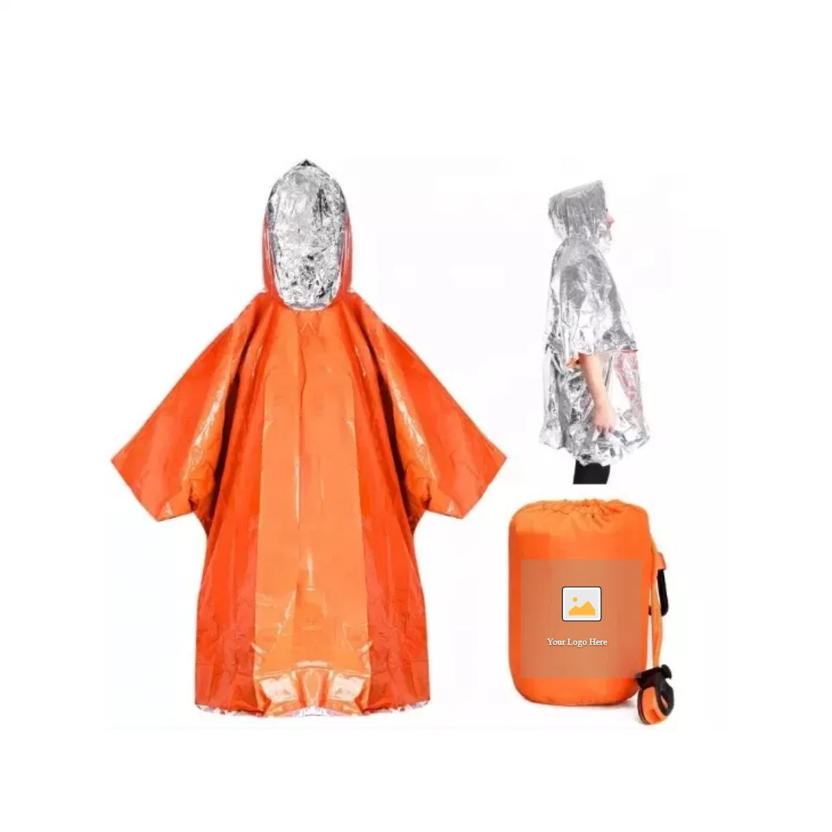 Emergency Survival Rain Poncho Blankets Camping Survival Thermal Gear and Equipment for Hiking, Camping, Outdoors