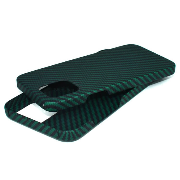 Green Kevlar for iPhone 14 Series Mobile Phone Cover Cell Phone Accessory Aramid Carbon Fiber Mobile Case