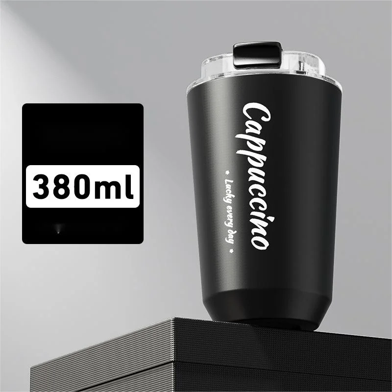 Stainless Steel Double Layer Coffee Cup Creative Mark Office Water Cup Car Portable Thermoses Cup