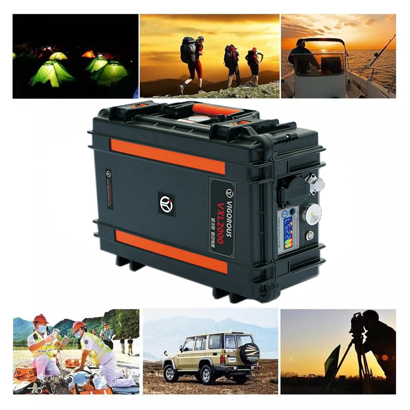 2000wh Portable Solar Generator Lithium Power Supply Battery with 220V Inverter DC5V USB for Camping Hunting Travel