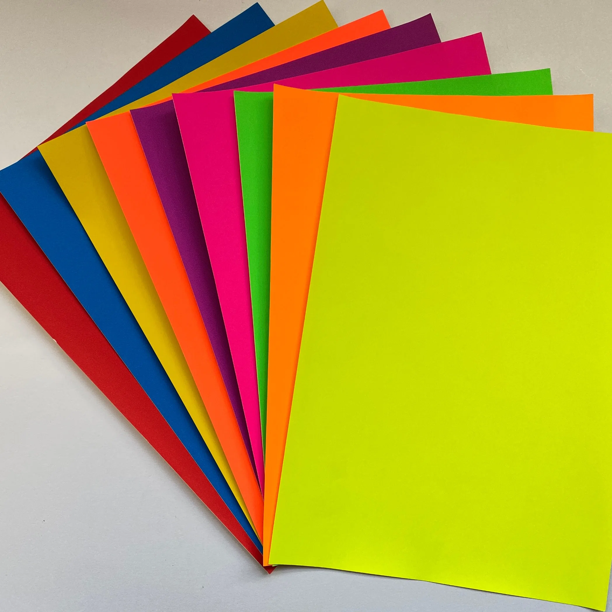 Factory Sell Colored A4 Self-Adhesive Fluorescent Paper Stickers Writing Paper in Stock