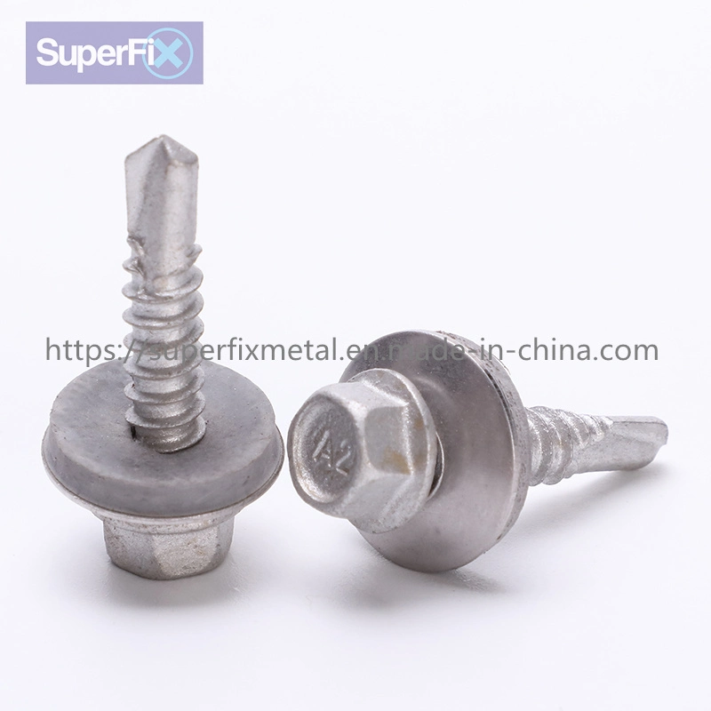 Drilling Screw Hexagon Head Pressed-on Washer 5.5X25 Bimetal (STAINLESS STEEL A2/STEEL) Ruspert