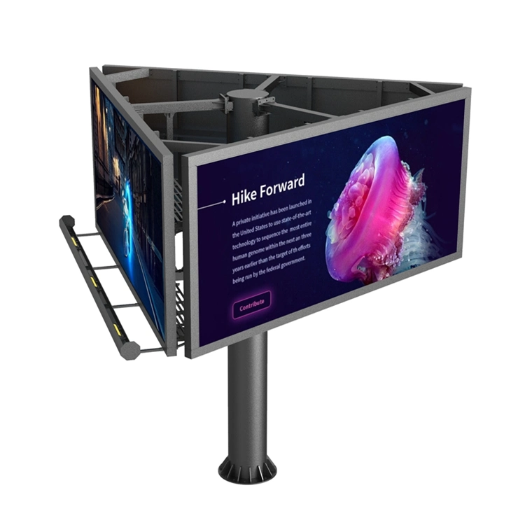 Outdoor Three Sided Waterproof Full Color SMD Flexible LED Display Plane Digital Billboard