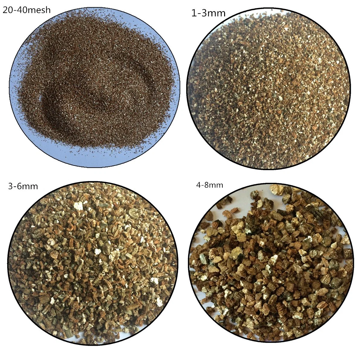 Resistencia a altas temperaturas de 3-6 mm de la Vermiculita expandida vermiculita