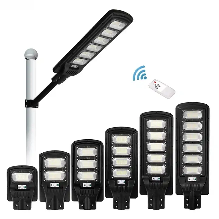 Impermeable al aire libre IP65 Grado 50W 100W 150W 200W 250W 300W Lámpara de calle LED solar integrada