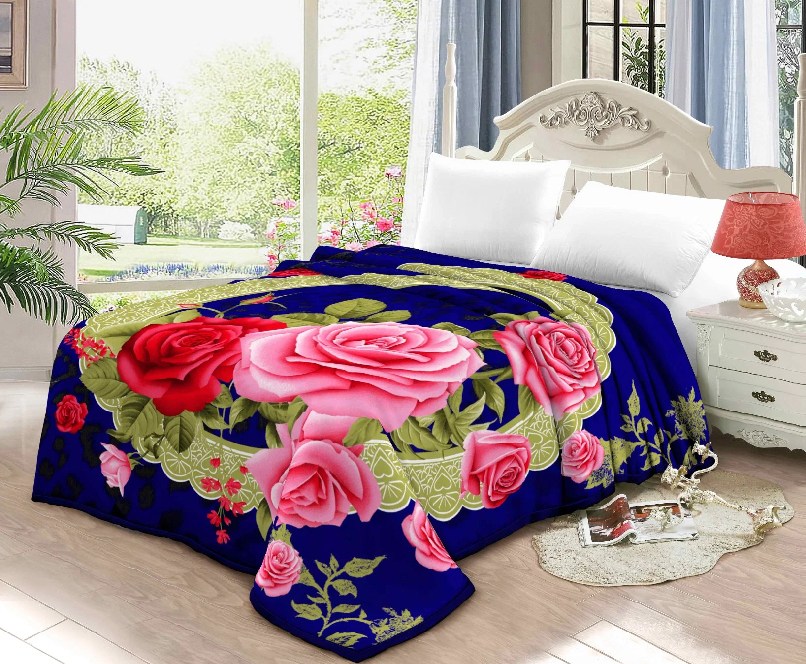 Truelove Vison Vison Raschel moelleux en duvet Set Home lit faux Vison gaufré pondérée des couvertures de lit en bonneterie jeter Jacquard lourde couche