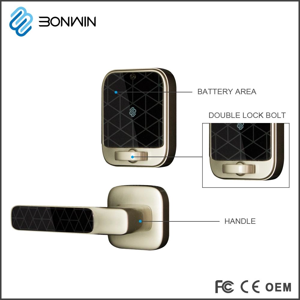 Serrure de porte intelligente RFID sans fil pour hôtel avec contrôle à longue distance de 500 m en sous-GHz.