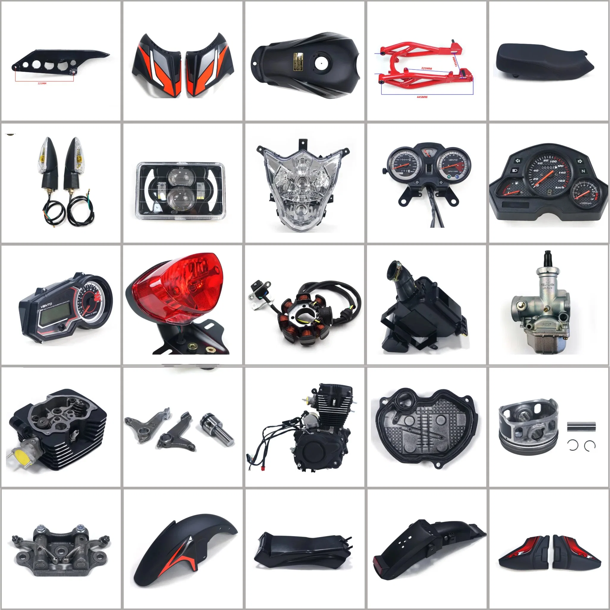 Peças sobresselentes para motociclos para motociclos Haojue/Zongshen/Dayun/Loncin para motociclos Honda/YAMAHA/Suzuki/Bajaj Peças motor de motociclo