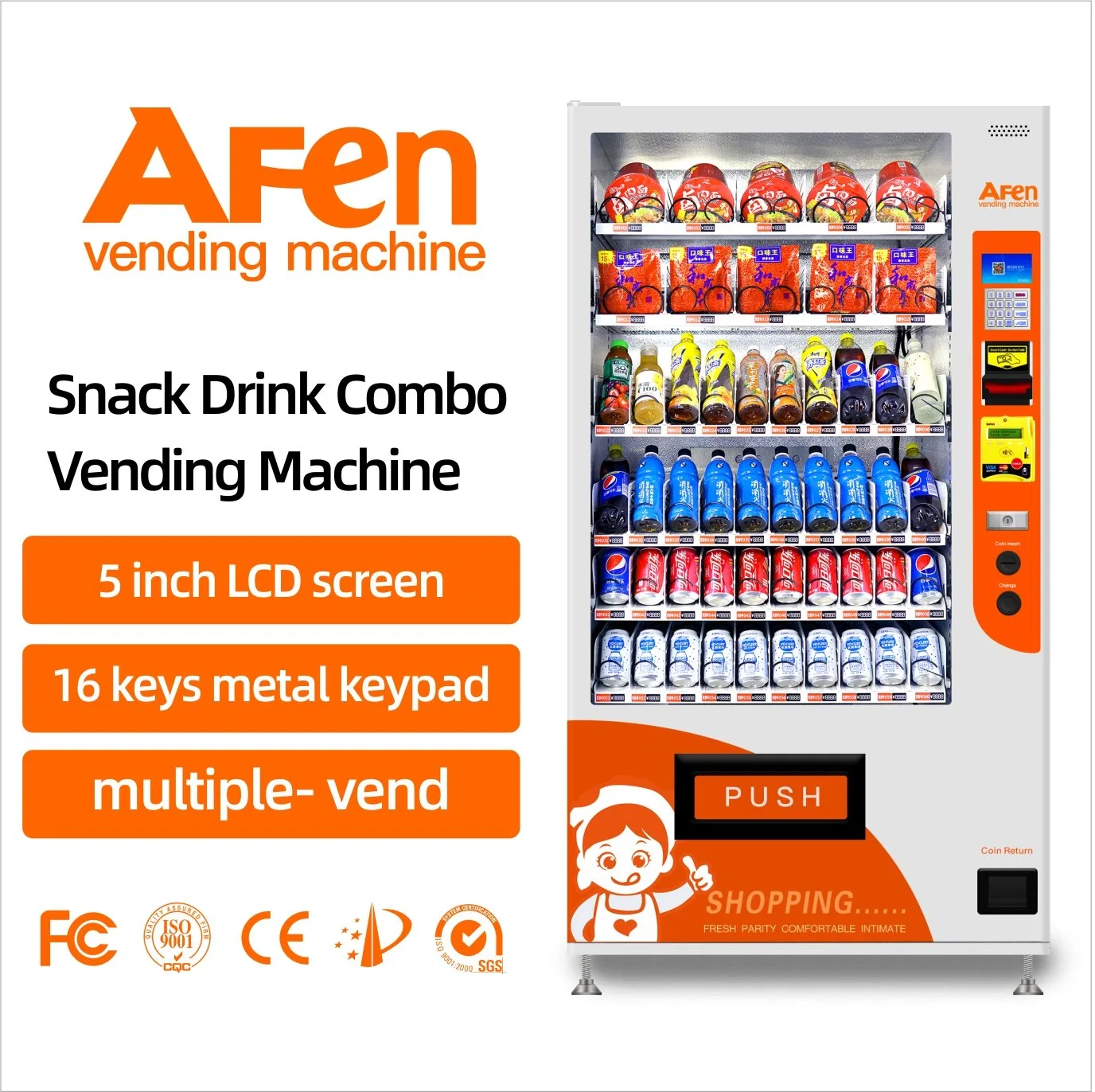 Afen 24 Hours Service Convenient Cell Cabinet Vending Machine with Refrigeration System