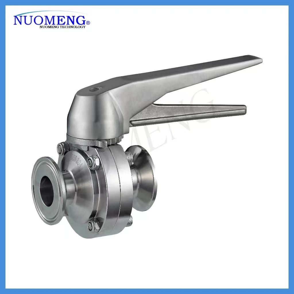 Sanitary Stainless Steel SS304/316L Multi-Position Handle /Multi-Position Plastic Handle Clamped Butterfly Valve