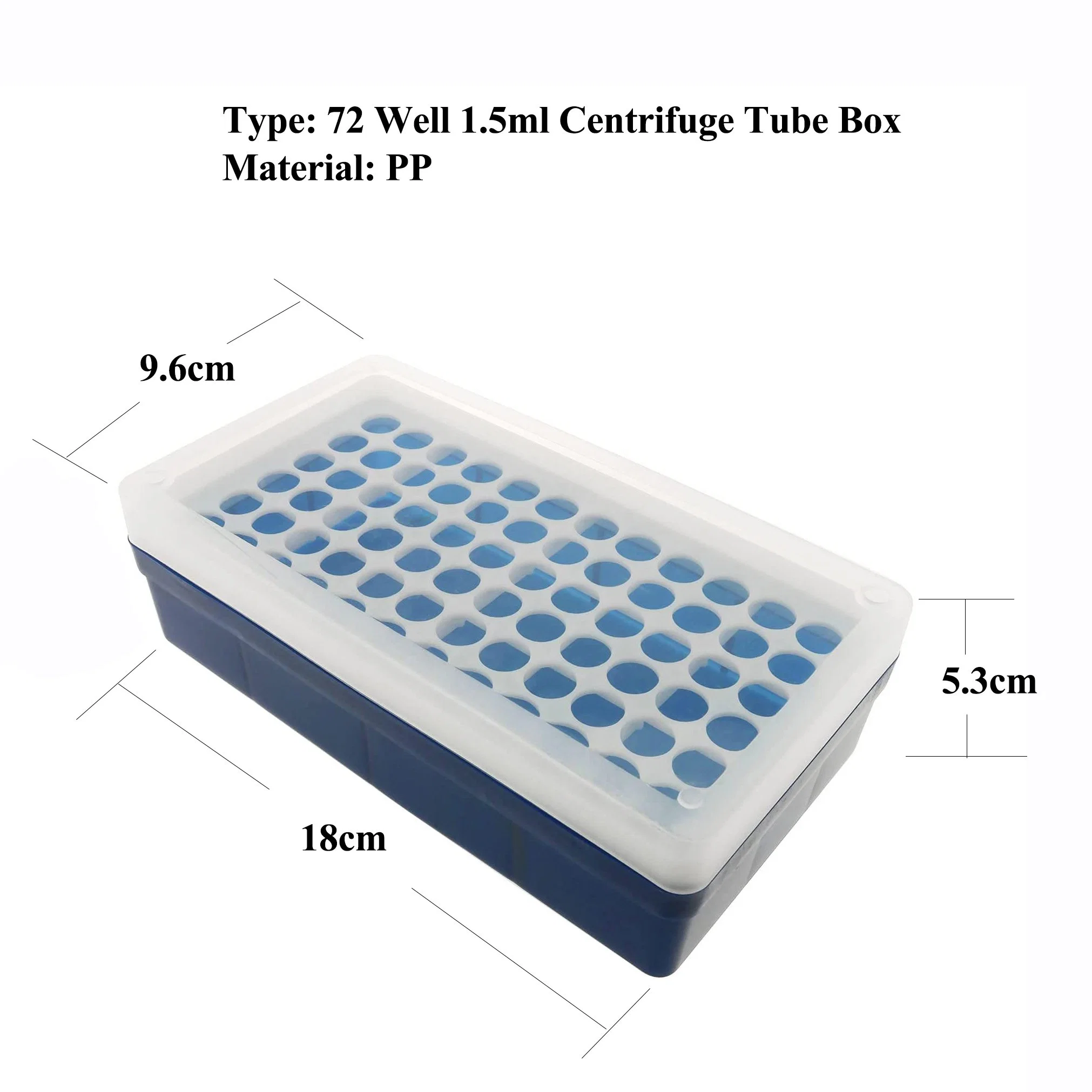 Low Price Plastic 72 Well 1.5ml Centrifuge Tube Box