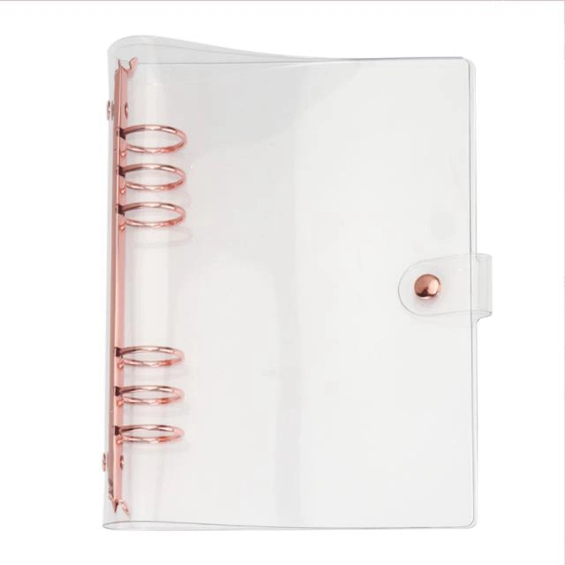Notebook New PVC Transparent 6-Hole Loose Leaf Book Rose Gold Hand Ledger Cover