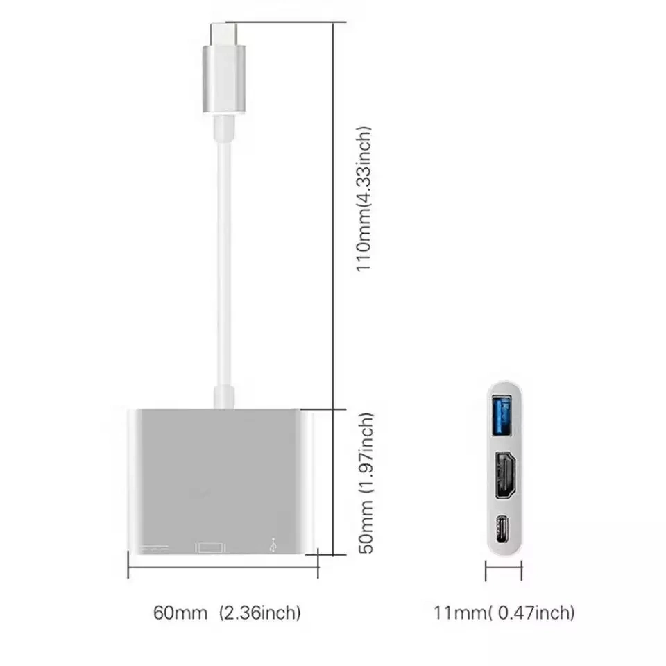 2022 Original USB-C to VGA Multiport Adapter USB 3.1 Type C to Multiport Adapter Cable