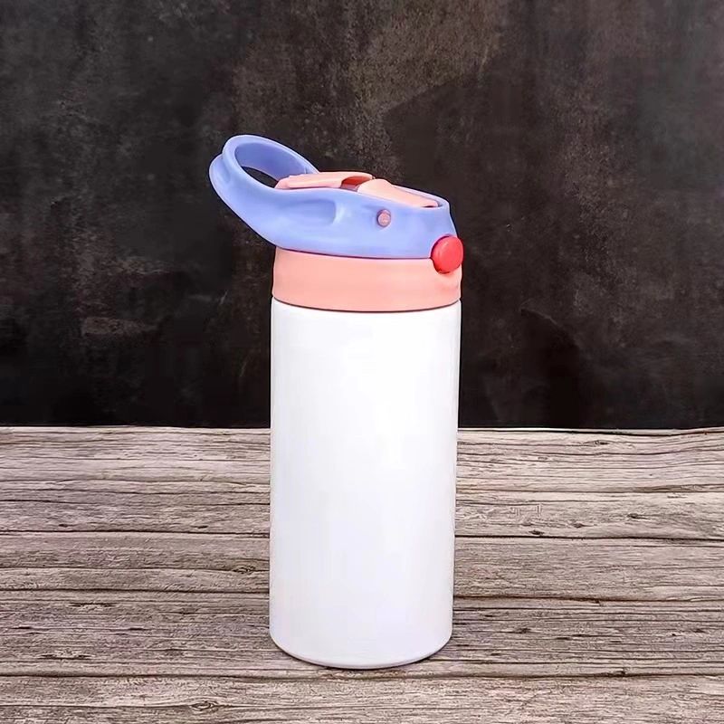 Heat Transfer 12oz Baby Water Bottle with Flip Top Lid for White Sublimation Transfer